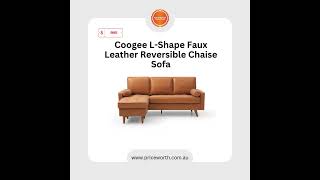 Coogee LShape Faux Leather Reversible Chaise Sofa [upl. by Reffineg]