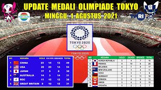 UPDATE PEROLEHAN MEDALI OLIMPIADE TOKYO MINGGU 1 AGUSTUS 2021 [upl. by Jeth]