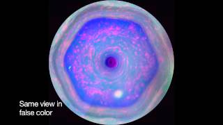 Saturns Hexagon in Full View NASA Cassini probe video film [upl. by Rogerio402]