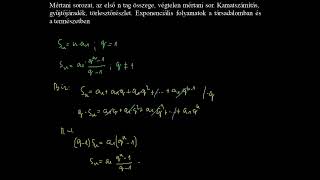 10 tétel Mértani sorozat az első n tag összege végtelen mértani sor [upl. by Endor418]