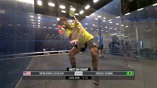 Spencer Lovejoy VS Diego Gobbi  Pan American 20232024 World Championship RD1  Play Squash Academy [upl. by Staci462]