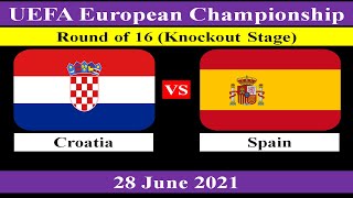 Croatia vs Spain  Knockout Stage  UEFA European Championship  28 June 2021 [upl. by Kunz]