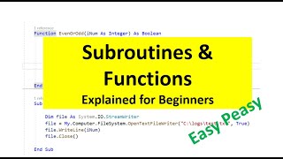 Subroutines and Functions Explained for Absolute Beginners [upl. by Kensell808]