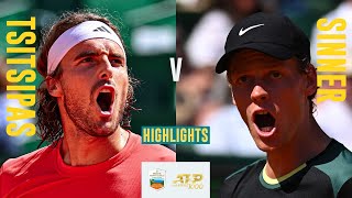 Stefanos Tsitsipas vs Jannik Sinner Highlights  Rolex Monte Carlo Masters 2024 [upl. by Ettelohcin]