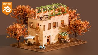 Italian Café  Blender 42 Timelapse [upl. by Ycrem]