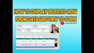 How to display selected row from datagridview to form  Vbnet Tutorials [upl. by Ricardo]