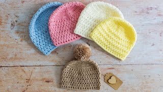 How to Crochet a Baby Hat A QUICK and EASY Tutorial [upl. by Guthrey766]