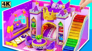 Building Amazing Purple Luxury Castle with Rainbow Slide from Cardboard ❤️ DIY Miniature House [upl. by Madai]