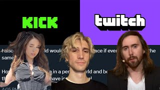 Kick vs Twitch gambling drama featuring XQC Asmongold Pokimane [upl. by Fiester]