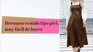 Vestido de vinipiel  SIN TRAZO  muy fácil de hacer [upl. by Aniret]