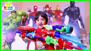 Marvel Avengers Infinity War Superhero Toys Hide and Seek with Ryan ToysReview [upl. by Osugi333]