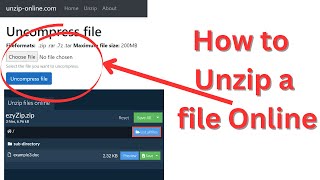 How to Unzip a file Online [upl. by Ehrman]