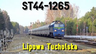 Lipowa Tucholska stacja ukryta w głębi Borów i ST441265  ST441265 passing Lipowa Tucholska [upl. by Haron]