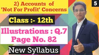 Account of Not for Profit Concerns  illustrations Q7  Page No82  Class 12th  New Syllabus [upl. by Oiraved]