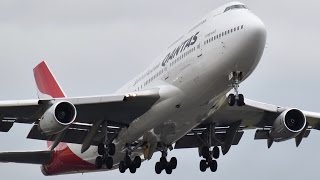 Qantas 747 ROLLS ROYCE RB211 Takeoff from Melbourne Airport [upl. by Kunin]