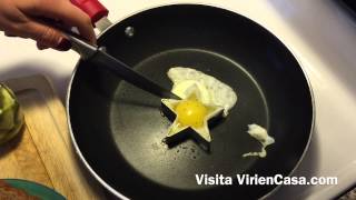 Como hacer un huevo estrellado en forma de estrella   DIY Egg with star shape [upl. by Moon]