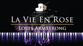 Louis Armstrong  La Vie En Rose  Piano Karaoke  Sing Along Cover with Lyrics [upl. by Emmett]