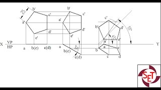 Projection of a pentagonal lamina with a corner on VP [upl. by Rushing]