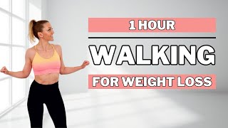 🔥1 HOUR WALKING EXERCISE FOR WEIGHT LOSS🔥ALL STANDING🔥NO JUMPING🔥KNEE FRIENDLY🔥 [upl. by Acemat]