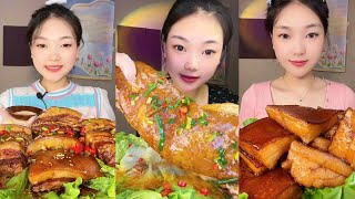 Eat giant pork belly braised pork braised pork  YUANYUAN ASMR [upl. by Pierson]