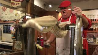 Silver Dollar City  Taffy being made at Phoebe Snapp Taffy Store [upl. by Celinka]