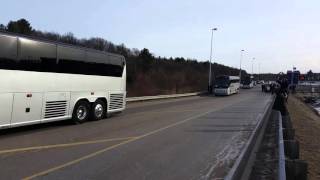 Patriots team buses leaving Foxboro [upl. by Einned960]