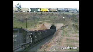 15 engines on a loaded Southern Pacific coal train on Tehachapi Loop [upl. by Assillem779]