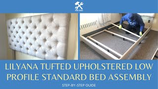 Rosevera Jenner Linen Upholstered Bed Assembly Vesta Chesterfield Tufted Upholstered Standard Bed [upl. by Ninnetta]