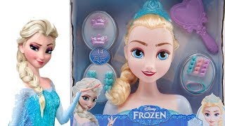 Je COIFFE la REINE DES NEIGES Elsa Frozen tête à coiffer meilleurs jouets [upl. by Gilbertina464]