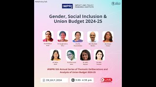 Gender Social Inclusion and Union Budget 202425 Panel Discussion IMPRI WebPolicyTalk Live [upl. by Aehs]