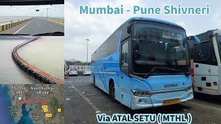 MSRTC Mumbai  Mantralay   Pune Shivneri via Atal Setu Full Journey  Msrtc Scania Shivneri [upl. by Lydia]