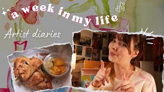 Life as an Illustrator coffee date bookshop and art exhibitions 🌷 cozy art vlog [upl. by Lodge210]