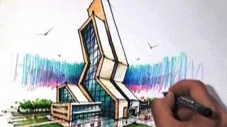 architect emad zand  sketch 15  خلاقيت در معماري عمادالدين زند [upl. by Morie]