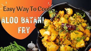 Aloo Batani Fry in TeluguAloo Matar fry by spicy crunch [upl. by Sinnel795]