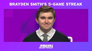 Brayden Smiths 5Game Streak  JEOPARDY [upl. by Cyprian]