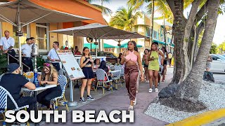 Walking South Beach during Spring Break from Ocean Drive to Española Way March 11 2022 [upl. by Sapphera]