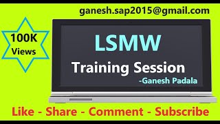 SAP LSMW Session 1 by Ganesh Padala Data Migration  SAP Tools SAP Best Videos for Online Learning [upl. by Kcirdot785]