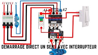 DÉMARRAGE DIRECT UN SENS COMMANDE PAR INTERRUPTEUR [upl. by Jo-Anne139]