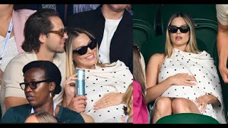 Pregnant Margot Robbie Radiates at Wimbledon in First Appearance Since Baby Announcement [upl. by Travax]