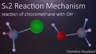 SN2 reaction mechanism  Chloromethane and hydroxide ion  Chemical reactions animation [upl. by Airretal64]