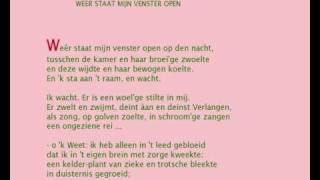 Karel Van de Woestijne  Gedicht Weer staat mijn venster open [upl. by Colombi]