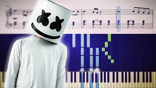 Marshmello  Here With Me  Piano Tutorial  SHEETS [upl. by Iatnohs]