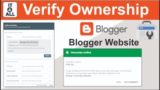 How To Verify Ownership of Blogger Website in Google Search Console [upl. by Louisa764]