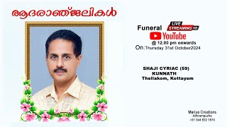 Funeral of Shaji Cyriac  Kunnath  on 31102024  At  St Josephs Church Pushpagiri cemetery [upl. by Lory471]