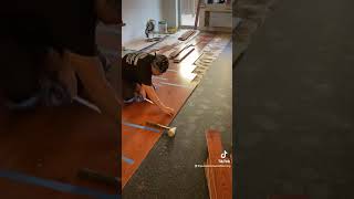 Prefinished engineered wood floor Installation in NYC diy newyorkcity pumahardwoodflooringcom [upl. by Assen17]