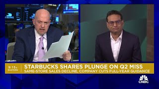 Starbucks CEO on Q2 miss Didnt communicate the value we provide in a more aggressive manner [upl. by Tedmund]