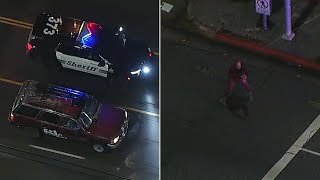 FULL CHASE Authorities slam into SUV tackle man to end pursuit in LA [upl. by Sivle]