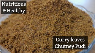 Karibevu chutney pudiHealthy amp Nutritious Curry leaf Chutney Pudi with slight variation [upl. by Starling547]