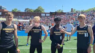 Maquoketa Valley Distance Medley team discusses their race at State Track Meet [upl. by Bedell]