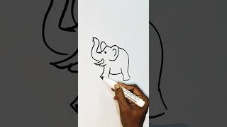 easy and simple elephant🐘using 2H countingdrawing for kidstrendingviralshotcuteelephantDIY [upl. by Ahsikat]